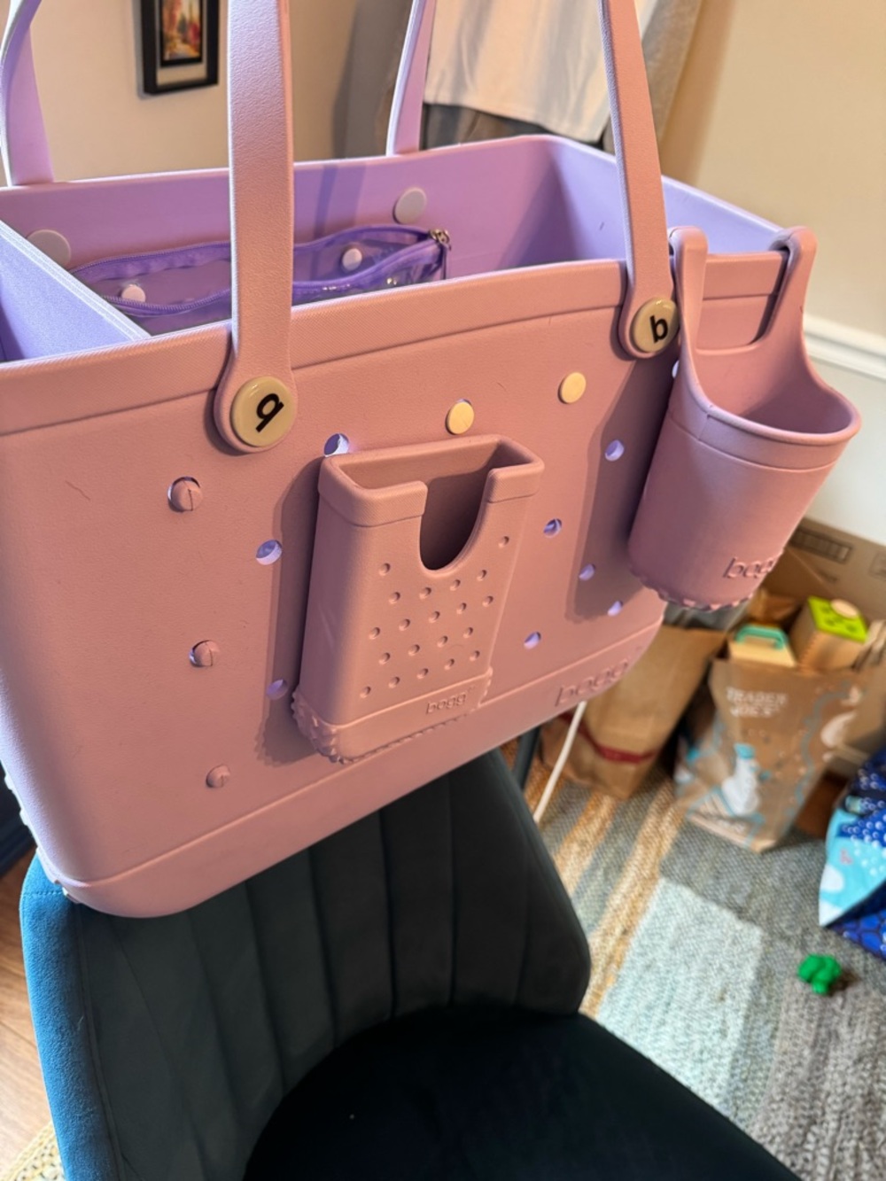 BOGG BAG Lilac Pink Organizer Tote with Cup Holder